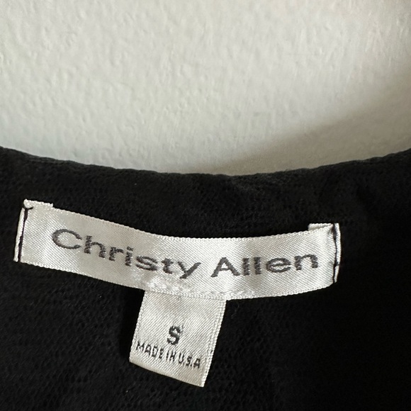 Vintage 90s Christy Allen High Waist Combined Print Black Dark Gray Maxi Dress - Picture 10 of 11